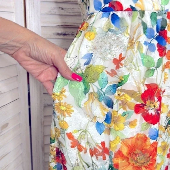 DRESS THE POPULATION * Mena Asymetric Chiffon Cut Out Side Slit Pocket Dress - Picture 15 of 15